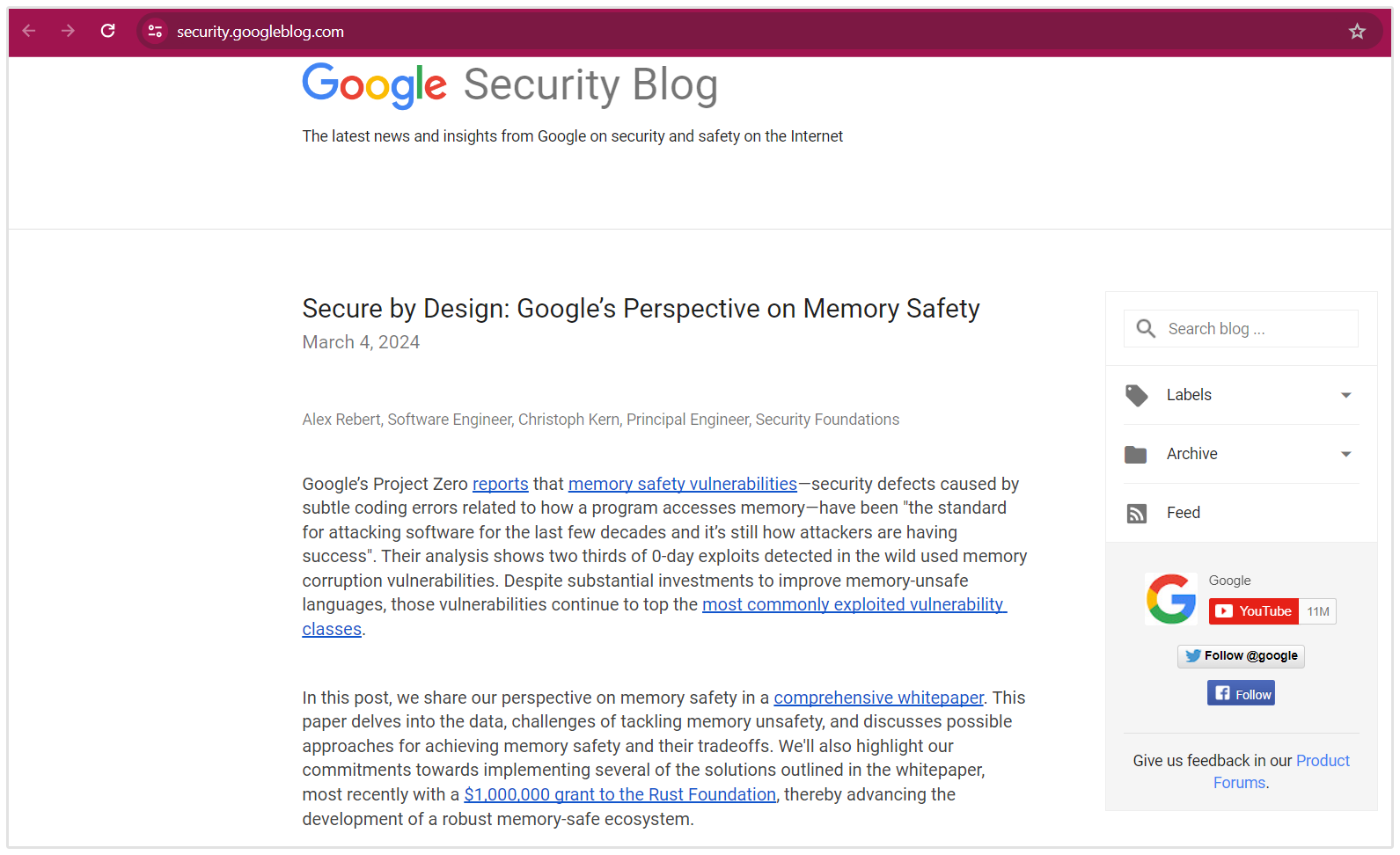Google Güvenlik Blogu